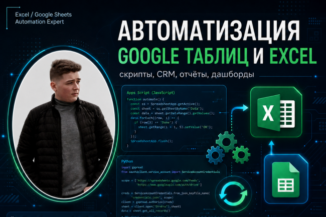 Автоматизация Google Таблиц и Excel скрипты, VBA, CRM, учёт, отчёты 1