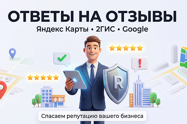 Составлю грамотный ответ на отзыв. Яндекс Карты, 2ГИС, Google